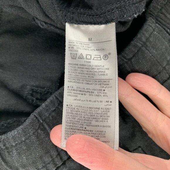 Old Navy Black Linen Blend High Rise Pull On Shorts M - Picture 4 of 5